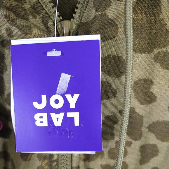 Joy Lab Relaxed Fit Sweatshirt Hoodie Full Zip Size XS Green Army Cheetah Print - Picture 5 of 7
